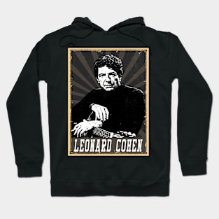 80s Style Leonard Cohen Hoodie